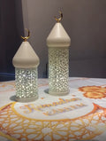 Lot de 2 bougeoirs Lumineux Ramadan à Piles – Tailles: L (36,5 cm) / S (28,5 cm) - شمعدان رمضان مضيء بالبطارية