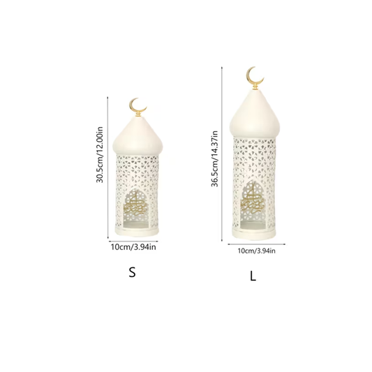 Lot de 2 bougeoirs de Décoration Ramadan – Tailles L (37 cm) / S (30 cm) - شمعدان ديكور رمضان